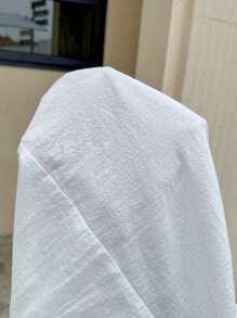 SHEIN Frenchy Áo sơ mi tay ngắn thêu hoa giản dị cho nữ mùa hè - trắng - Xem 9