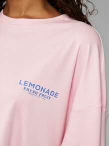 MISSGUIDED Áo thun họa tiết mùa hè cỡ lớn California Lemonade Fresh Fruit Casual Streetwear College Campus Weekend Style Comfort Fashion - Hồng - Xem 5
