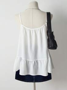 INAWLY 荷叶边吊带甜美休闲度假背心，夏季