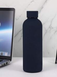 1pc 500ml Stainless Steel Vacuum Insulated Water Bottle, Anti-Scald Matte Body, Outdoor Sports Cup, Fashion Car Travel Gift