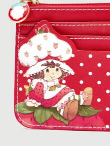 Strawberry Shortcake | ROMWE 草莓卡通图案公交卡包拉链零钱包钥匙扣 - 紅色 - 查看 4