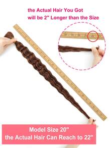 2 chiếc tóc tết số lượng lớn không có sợi ngang sóng sâu móc tóc người màu trơn 4# tóc người nguyên chất màu nâu đỏ trung bình tóc tết không thắt nút cho phụ nữ trang phục Halloween - S4# - Xem 5