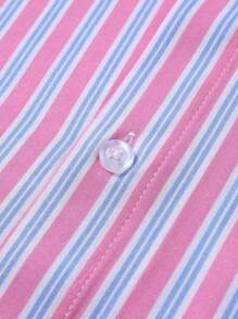 Manfinity Mode Men's Casual Striped Long Sleeve Button-Up Commuter Shirt - Multicolor - View 8