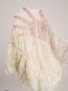 SHEIN BAE 春秋夏季白色纹理透明蕾丝露肩不对称上衣T恤适合日常休闲、外出、闺蜜聚会、下午茶、通勤休闲、海滩度假等多种场合 - 杏色 - 查看 8