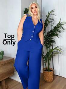 SHEIN SXY Plus Size Slim Fit Classic Solid Color Suit Vest Date Night Outfits Sexy Outfits Club Birthday Outfit Spring Summer Women Clothes Bachelorette Party In Fall/Winter