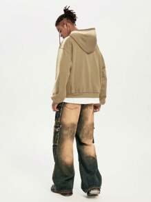 Manfinity VCAY sweat-shirt à capuche ample à manches longues pour hommes, mode minimaliste, décontracté pour tous les jours, pour l'automne et l'hiver