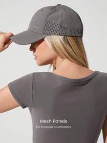 GLOWMODE 轻量透气可调节后开合侧网棒球帽日常休闲 - 深灰色 - 查看 3