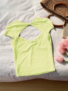 Comfortcana 女式夏季休闲纯色镂空背心衬衫