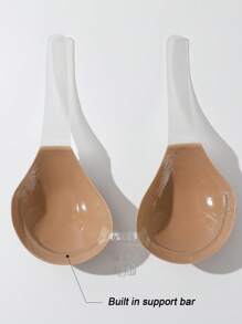 SHEIN 1 Pair Women Front Button Closure Comfortable Bust Cover - Beige - View 4