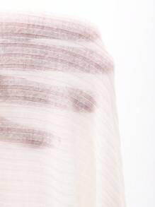 DAZY 女款二合一蕾丝拼布长袖宽松长款T恤，适合春季和秋季服装 - 白色 - 查看 9