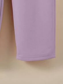 Sparklyn 女大童字母圖案衛衣和衛褲 - 紫色 - 查看 6