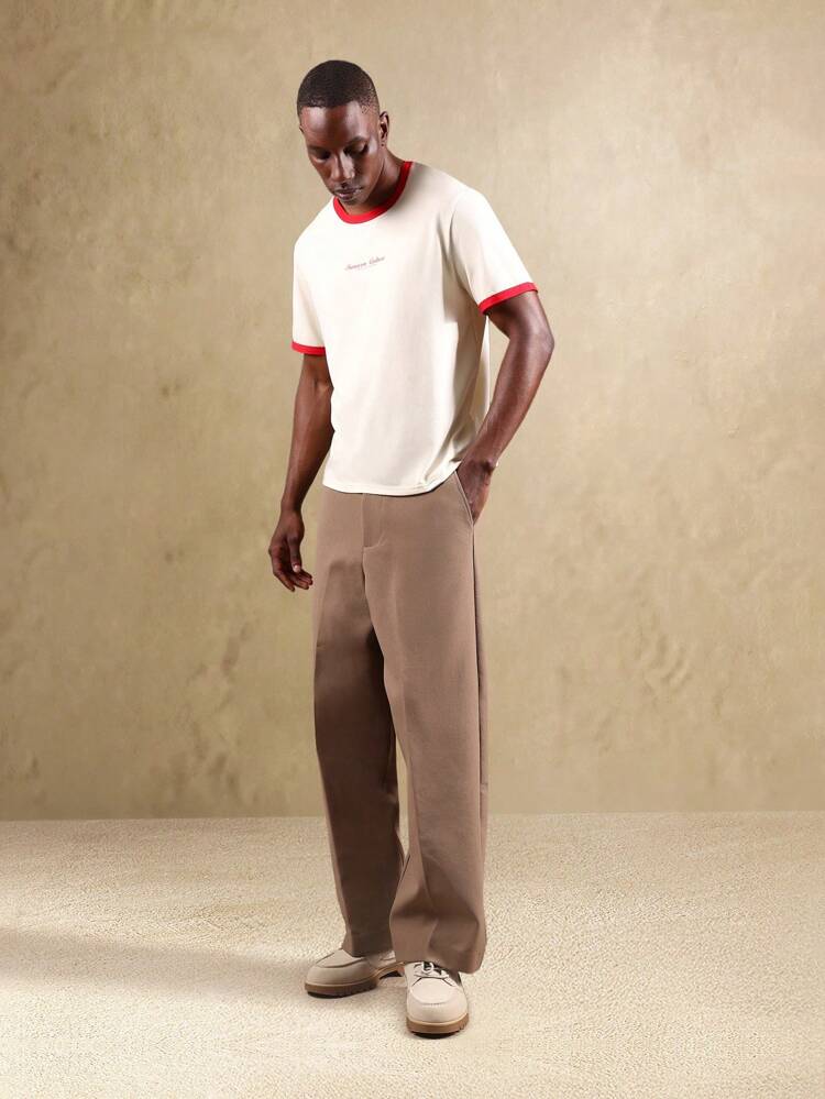 Retro Ringer T-Shirt With Brand Logo