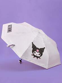 HELLO KITTY AND FRIENDS | SHEIN 1 把可爱卡通图案手动五折晴雨伞，黑胶防晒涂层，50+ UV 防晒效果，适合上学、上班、外出及日常使用，专为大学生、高中生及女性设计 - 淡紫色 - 查看 5