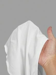 SHEIN MOD 休闲领带金属扣合身不对称下摆背心 - 白色 - 查看 5