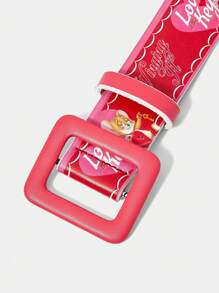 TOM & JERRY X SHEIN 1条女士时尚心形和老鼠印花腰带 - 彩色 - 查看 3