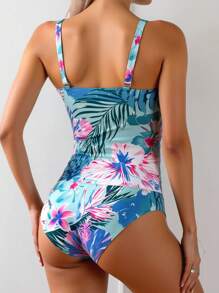 Swim Lushoire Women's Summer Floral Pattern Tankini Set For Vacation - Multicolor - View 2