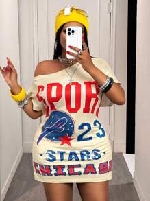 Slaydiva 2025 Spring Summer New Casual Street Cute Summer Top, Red White Blue Y2K Women Club Sexy Country Concert Streetwear Plus Size Summer Beach Graphic Tee, 4th Of July Asymmetrical Neck Fitted Niche Slogan Print Knit T-Shirt