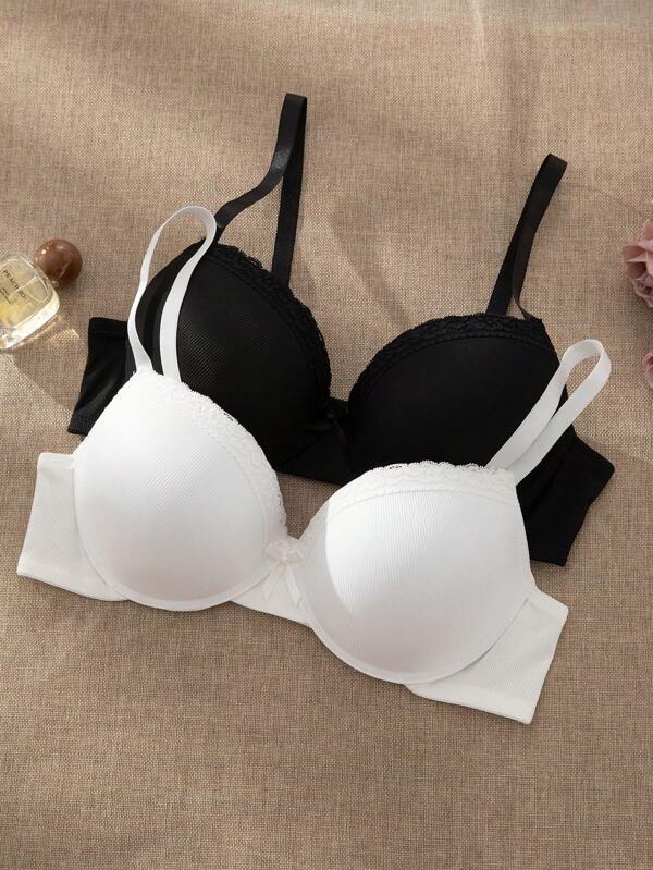 Snug Zone 2 piezas Sujetador sin aros con recogida minimalista y push-up para mujer de talla grande, sujetador inalámbrico casual que levanta