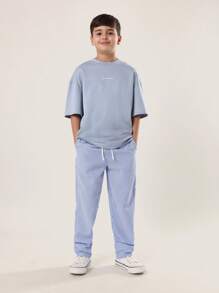SUMWON Conjunto de camiseta y atuendo casual de vacaciones para adolescentes con estampado del viaje a Santorini, Grecia, para el verano, la playa y el ocio en el Mediterráneo