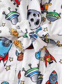 Ropa de estar en casa con un patrón lindo y divertido para niño pequeño, adorable y cómoda - Blanco - Ver 6