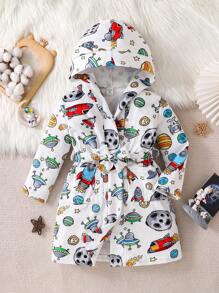 Ropa de estar en casa con un patrón lindo y divertido para niño pequeño, adorable y cómoda - Blanco - Ver 1