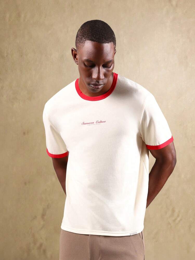 Retro Ringer T-Shirt With Brand Logo