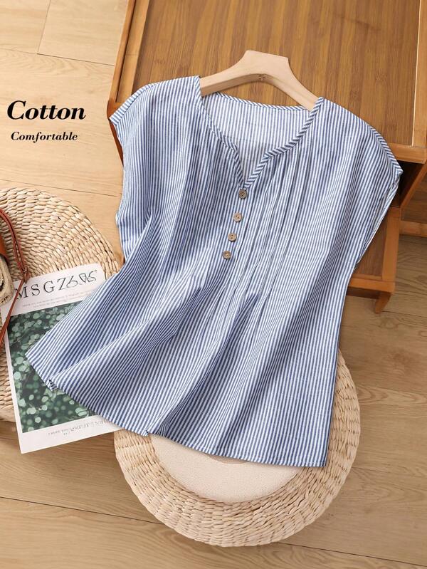 Rusticease Camisa a rayas para mujer, de moda para el verano