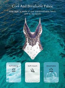 MOTF PREMIUM 佩斯利印花露背连体泳衣