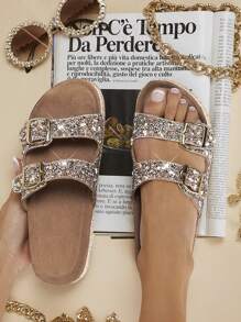 SHUZIA 女士坡跟厚底凉鞋夏季鞋春季鞋春假鞋复活节度假鞋休闲鞋沙滩鞋母亲节礼物 - 金色 - 查看 5