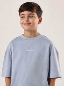 SUMWON Conjunto de camiseta y atuendo casual de vacaciones para adolescentes con estampado del viaje a Santorini, Grecia, para el verano, la playa y el ocio en el Mediterráneo