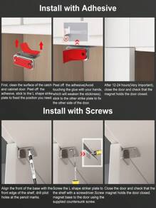 1pc Punch-Free Magnetic Door Catch For Sliding Door, Drawer, Wardrobe - Multicolor - View 9