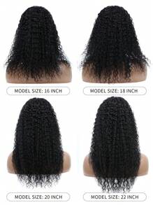 头带假发真人发卷发 10-28 英寸 150% 密度真人发机织假发无胶卷发头带半假发女士真人发自然色 - Natural Black - 查看 4