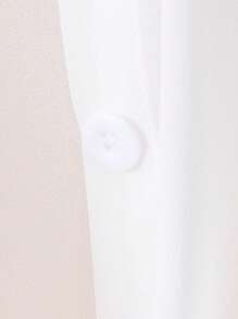 SHEIN Girls Big Tween Girl' Plain Lightweight Summer Button Up Shirt Fall Winter - White - View 5