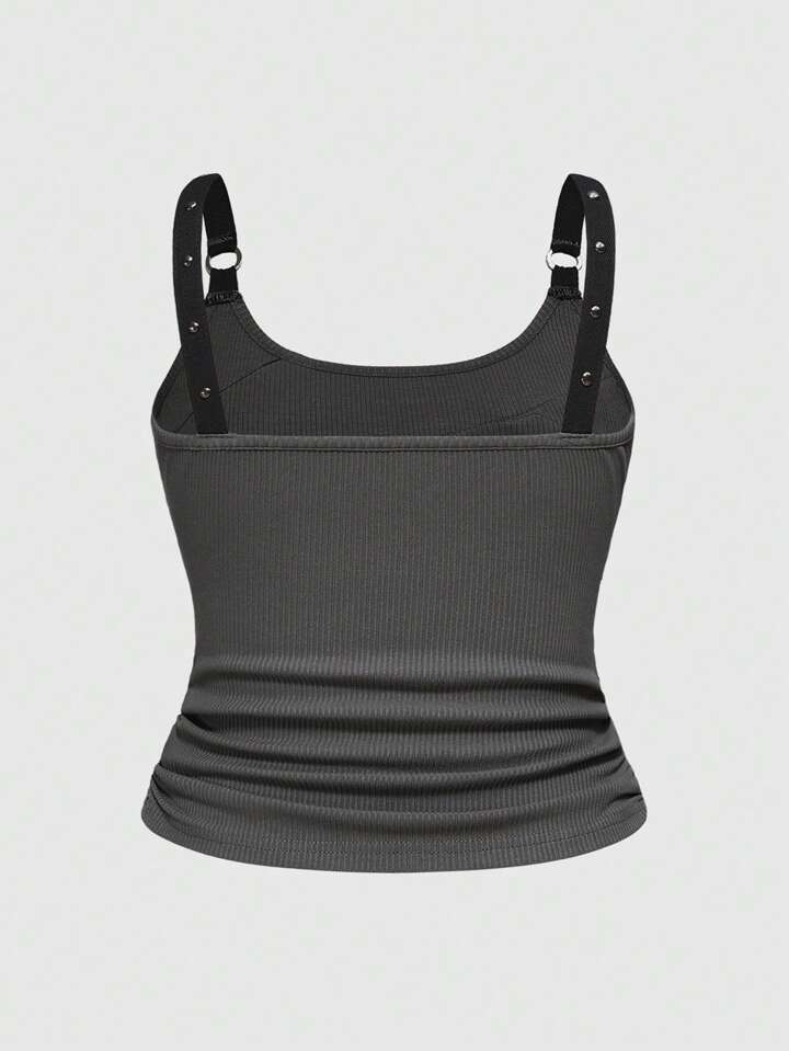 Débardeur Femme Noir Avec Strass - 95% Coton 5% élasthanne - Neuf Avec étiquettes