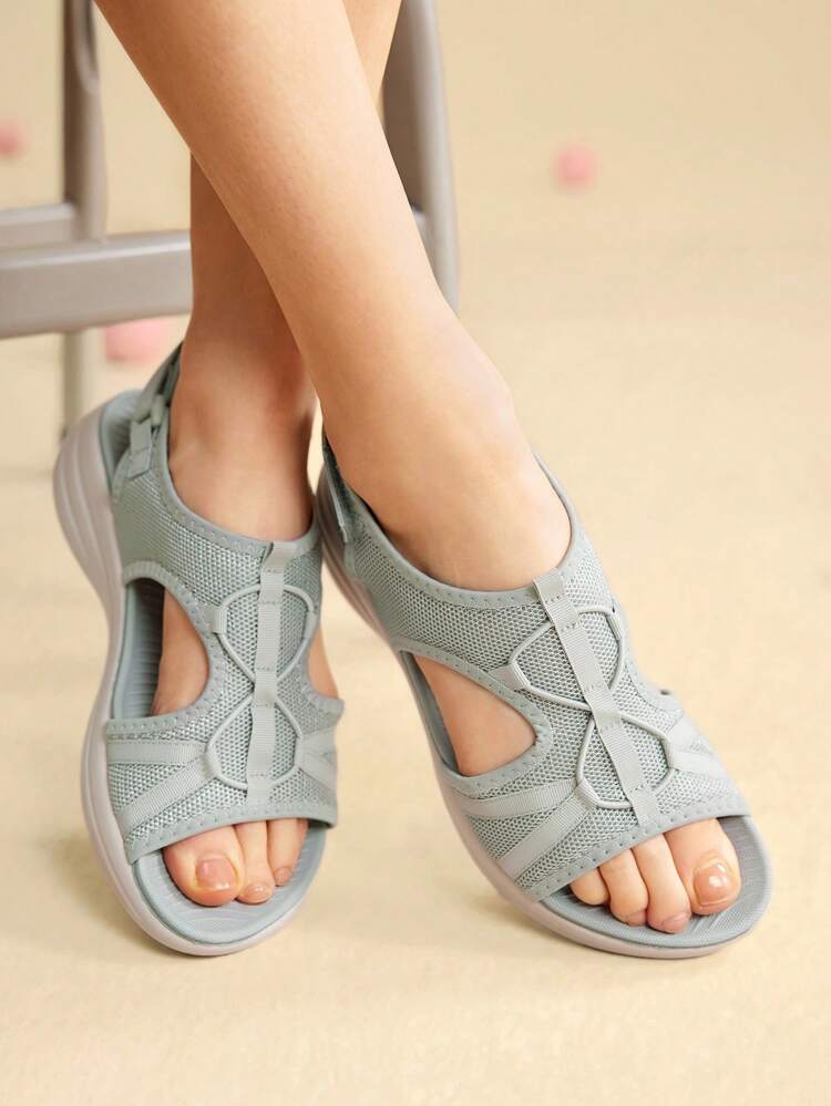 CUCCOO EASI Women's Athletic Cross-Strap Breathable Thick-Soled Sandals, Green