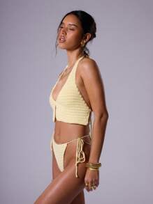 Musera Resort 夏季海滩钩针系带比基尼泳裤度假海滩度假村夏季假期伊比沙岛假期