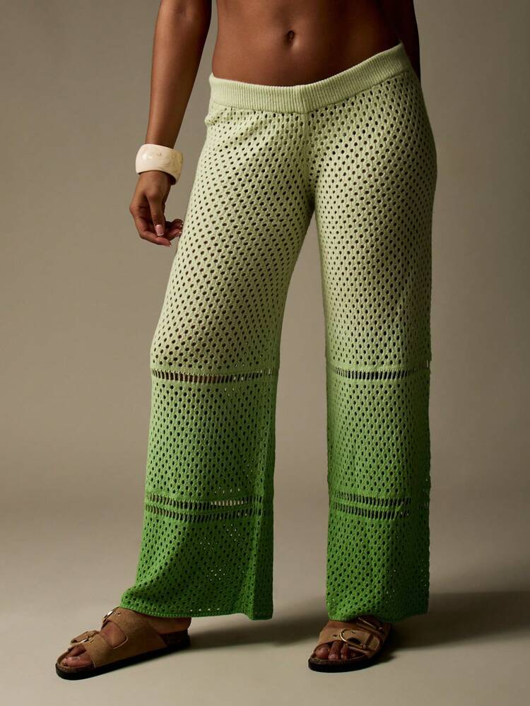 MISSGUIDED Resort Crochet Beach Pants Wide Leg Pool Cover Up Summer Bohemian Knit Beachwear Palazzo Bottoms Festival Vacation Holiday Lounge Wear Christmas