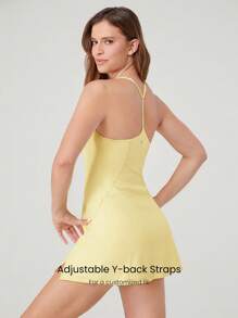 GLOWMODE FeatherFit™-Air Elevate A-Line Built-In Peekaboo Short Pocket Mini Slip Dress Low Impact Daily Summer Quick Dry Moisture Wicking