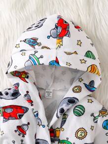 Ropa de estar en casa con un patrón lindo y divertido para niño pequeño, adorable y cómoda - Blanco - Ver 4