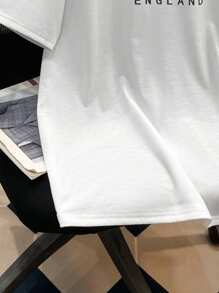 SHEIN Teen Boy Summer Letter Print Round Neck Short Sleeve Casual Versatile T-Shirt