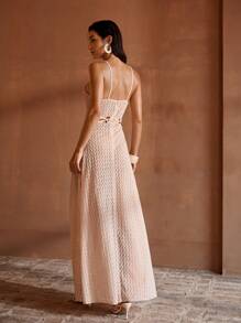 MOTF PREMIUM CUTOUT CHEVRON PATTERN COVER UP DRESS