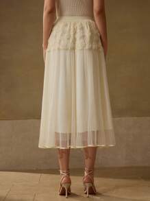 MOTF PREMIUM Falda fluida con aplicaciones - Albaricoque - Ver 3