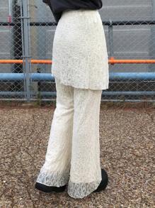 FRIFUL Women's Textured Fabric Detachable Ruffle Waist Tie Side Bow Casual Slim Fit 2 Pieces Set, Autumn - Apricot - View 5