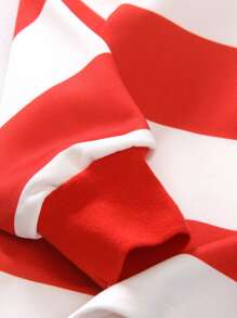 3 件套年轻男孩条纹拼色 Polo 领长袖运动衫，简单百搭，适合外出、户外和拍照