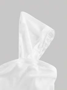 SHEIN MOD 大码女式可爱系带红色T恤，浪漫优雅休闲上衣 - 白色 - 查看 4