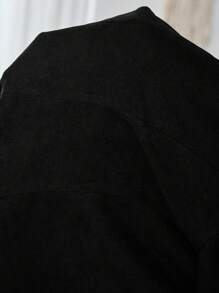 EMERY ROSE 1 pieza Chaqueta de traje de mujer de unicolor con cuello de solapa y abotonadura sencilla para otoño/invierno - Negro - Ver 7