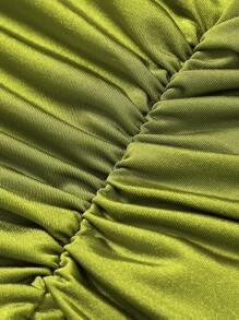 Maija 2025 Summer New Sage Green Sexy Backless Tie Strap Wrap Ruffle Asymmetrical Hem Camisole Top, Elegant Urban Chic, Versatile For Office, Party, Beach, Festival, Wedding, Casual, Y2K Style Streetwear, Back To School - Green - View 6