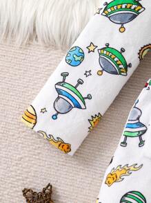 Ropa de estar en casa con un patrón lindo y divertido para niño pequeño, adorable y cómoda - Blanco - Ver 8