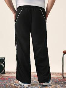 Manfinity VCAY Plus Size Men's Casual Loose Woven Long Pants - Black - View 6