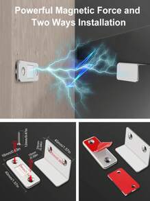 1pc Punch-Free Magnetic Door Catch For Sliding Door, Drawer, Wardrobe - Multicolor - View 7